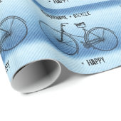 U plus fiets staat gelijk aan Happy Antiek Stripes Cadeaupapier (Rol Hoek)