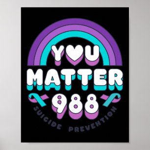 U Probleem 988 Zelfmoordpreventie Awareness Rainb Poster