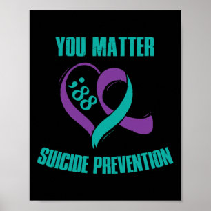 U Probleem 988 Zelfmoordpreventie Awareness Ribbo Poster