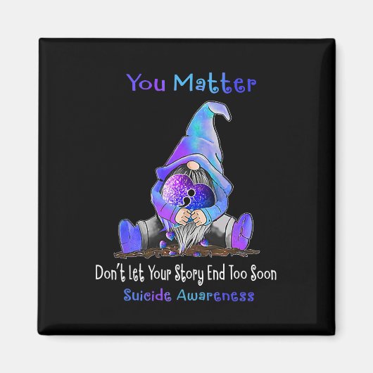 U Probleem Gnome Heart Suicide Prevention Awarene Magneet (Voorkant)