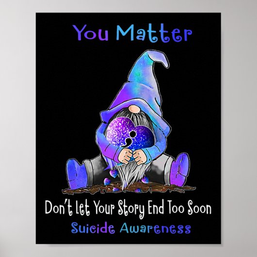 U Probleem Gnome Heart Suicide Prevention Awarene Poster (Voorkant)
