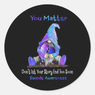 U Probleem Gnome Heart Suicide Prevention Awarene Ronde Sticker