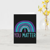 U Probleem Semicolon Zelfmoordpreventie Paarse Te Kaart (Gele Bloem)