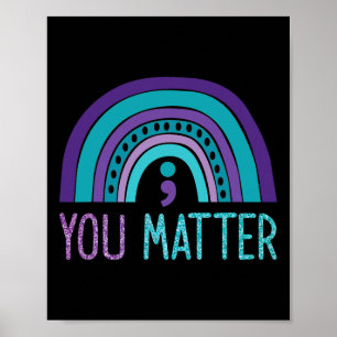 U Probleem Semicolon Zelfmoordpreventie Paarse Te Poster