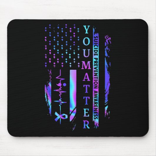 U Probleem Tijd Door Zelfmoordpreventie Bewustzijn Muismat (Voorkant)