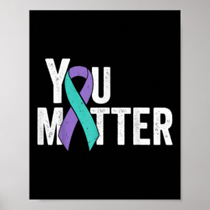U Probleem Zelfmoordpreventie Blauwgroen Paarse Aw Poster