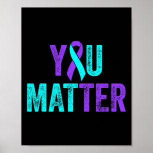 U Probleem Zelfmoordpreventie Blauwgroen Paarse Aw Poster