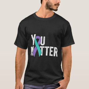 U Probleem Zelfmoordpreventie Blauwgroen Paarse Aw T-shirt