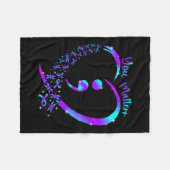 U Probleem - Zelfmoordpreventie Blauwgroen Paarse Fleece Deken (Voorkant (Horizontaal))