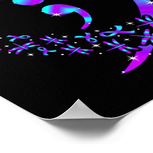 U Probleem - Zelfmoordpreventie Blauwgroen Paarse  Poster (Hoek)