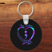 U Probleem - Zelfmoordpreventie Blauwgroen Paarse Sleutelhanger (Voorkant)
