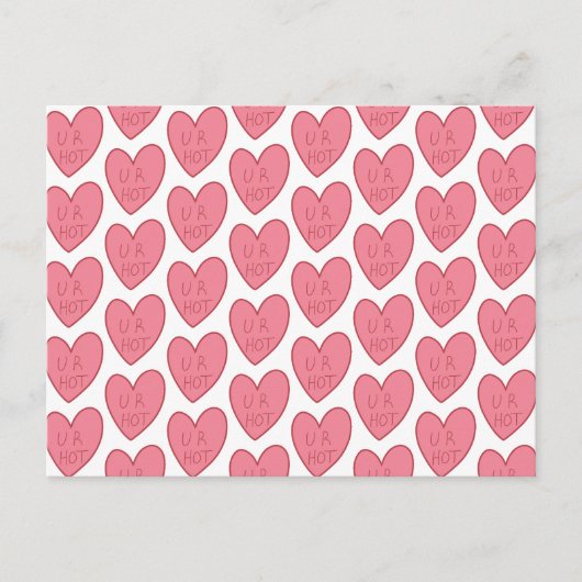  U R Hot Funny Snoep Harten Briefkaart (Voorkant)