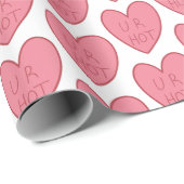  U R Hot Funny Snoep Heart Cadeaupapier (Rol Hoek)