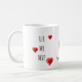 U R MY MVP Christelijke Valentijnse monogram met s Koffiemok (Links)