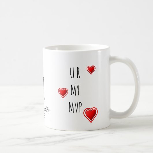 U R MY MVP Christelijke Valentijnse monogram met s Koffiemok (Rechts)