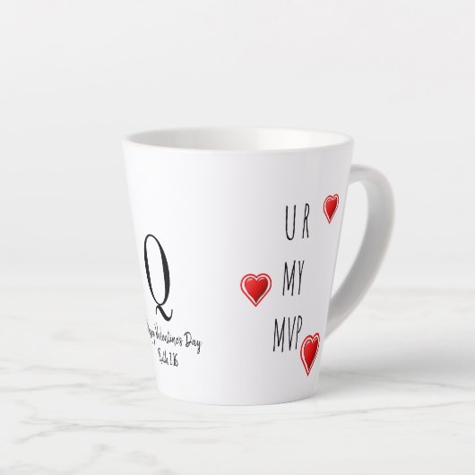 U R MY MVP Modern Christelijk monogram Valentijn Latte Mok (Rechterhoek)