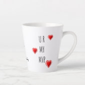 U R MY MVP Modern Christelijk monogram Valentijn Latte Mok (Rechts)