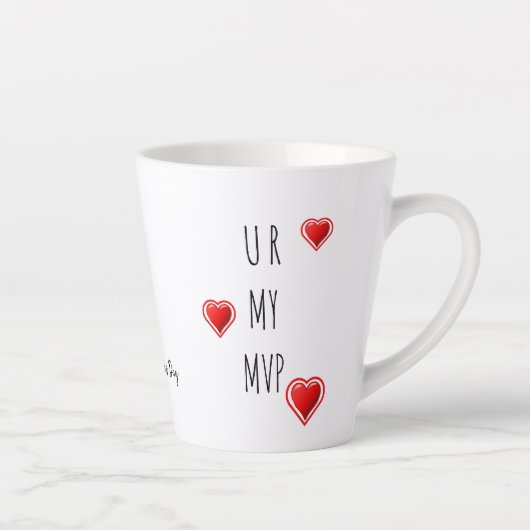 U R MY MVP Modern Christelijk monogram Valentijn Latte Mok (Rechts)