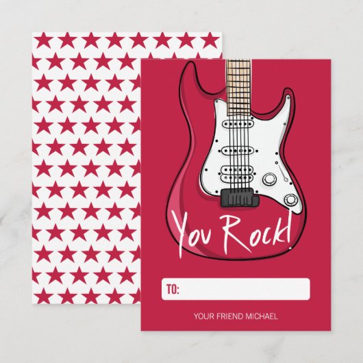 U Rock Kinder Classroom Valentijn Card Kaart (Voorkant / Achterkant)