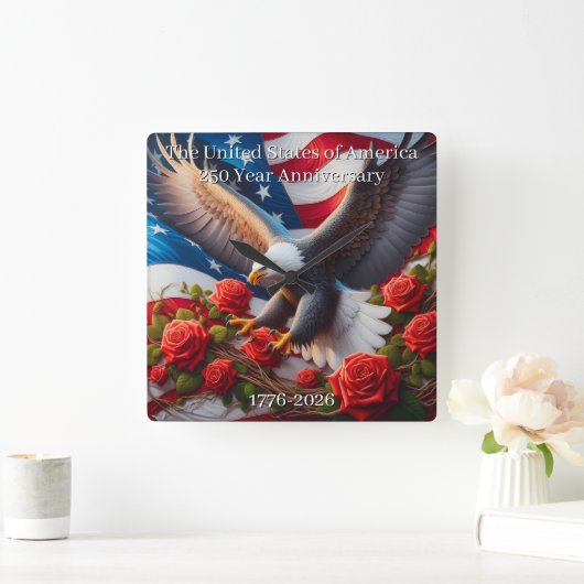 U.S.A. 250th Anniversary Commemorative Vierkante Klok (Huis)