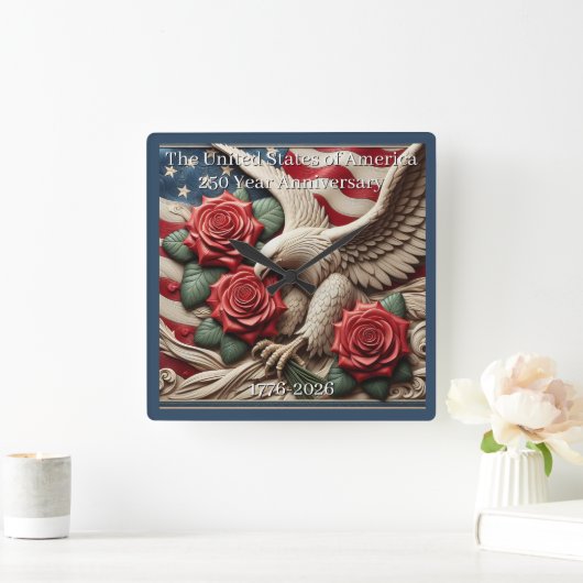 U.S.A. 250th Anniversary Commemorative Vierkante Klok (Huis)