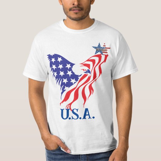 "U.S.A." Amerikaanse Adelaar Monogram T-shirt (Voorkant)