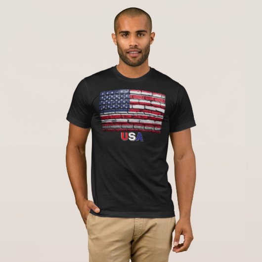 U.S.A. Flag USA T-shirt (Voorkant volledig)