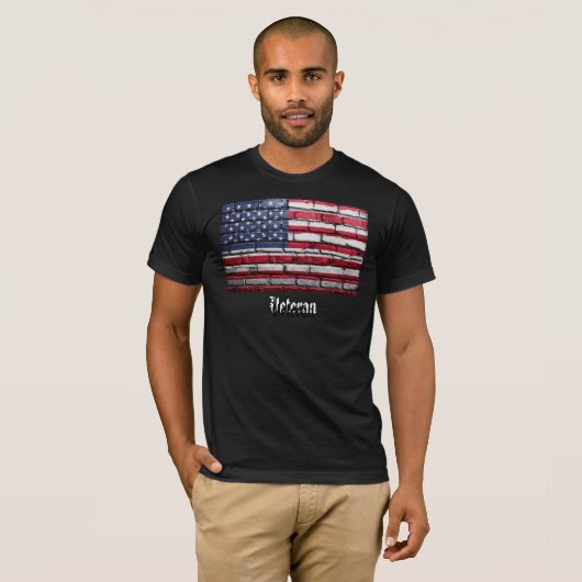 U.S.A. Flag Veteran T-shirt (Voorkant volledig)