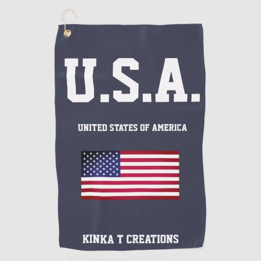 U.S.A. Kinka T Creations Golfhanddoek (Voorkant)