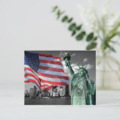 U.S.A.: Lady Liberty, Amerikaanse vlag, NYC Briefkaart (Staand voorkant)