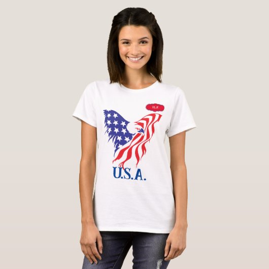 "U.S.A." Monogram T-shirt (Voorkant volledig)