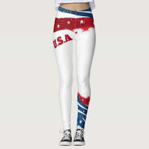 U.S.A. rood wit blauw strepen Leggings