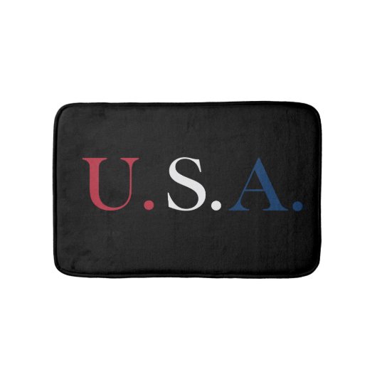 U.S.A. rood wit en blauw belettering ontwerp Badmat (Voorkant)
