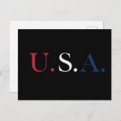 U.S.A. rood wit en blauw belettering ontwerp Briefkaart (Voorkant / Achterkant)