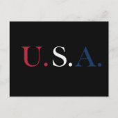 U.S.A. rood wit en blauw belettering ontwerp Briefkaart (Voorkant)