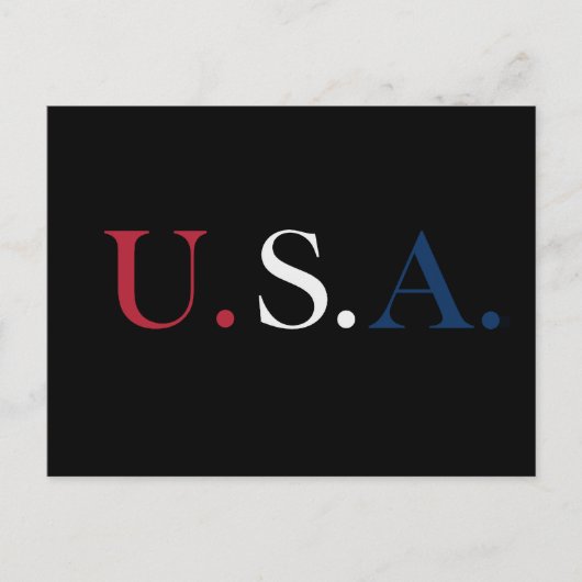 U.S.A. rood wit en blauw belettering ontwerp Briefkaart (Voorkant)