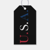 U.S.A. rood wit en blauw belettering ontwerp Cadeaulabel (Voorkant)