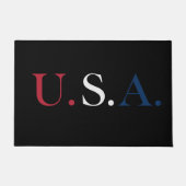 U.S.A. rood wit en blauw belettering ontwerp Deurmat (Voorkant)