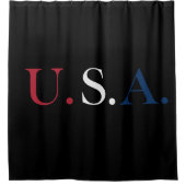 U.S.A. rood wit en blauw belettering ontwerp Douchegordijn (Voorkant)