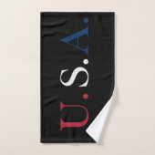 U.S.A. rood wit en blauw belettering ontwerp Handdoek (Handdoek)