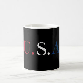 U.S.A. rood wit en blauw belettering ontwerp Koffiemok