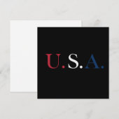 U.S.A. rood wit en blauw belettering ontwerp Notitiekaartje (Voorkant / Achterkant)