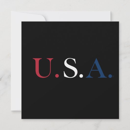 U.S.A. rood wit en blauw belettering ontwerp Notitiekaartje (Voorkant)