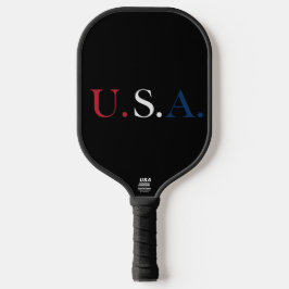 U.S.A. rood wit en blauw belettering ontwerp Pickleball Paddle