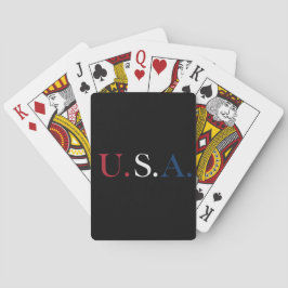 U.S.A. rood wit en blauw belettering ontwerp Pokerkaarten