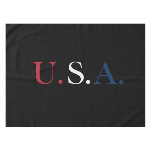 U.S.A. rood wit en blauw belettering ontwerp Tafelkleed (Voorkant (Horizontaal))