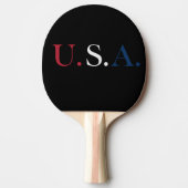 U.S.A. rood wit en blauw belettering ontwerp Tafeltennisbatje (Voorkant)
