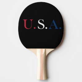 U.S.A. rood wit en blauw belettering ontwerp Tafeltennisbatje