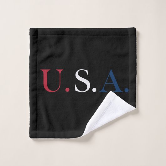 U.S.A. rood wit en blauw belettering ontwerp Washandje (Wasdoekje)