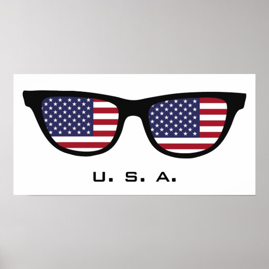 U.S. A. Shades aangepaste tekst en kleuren poster (Voorkant)